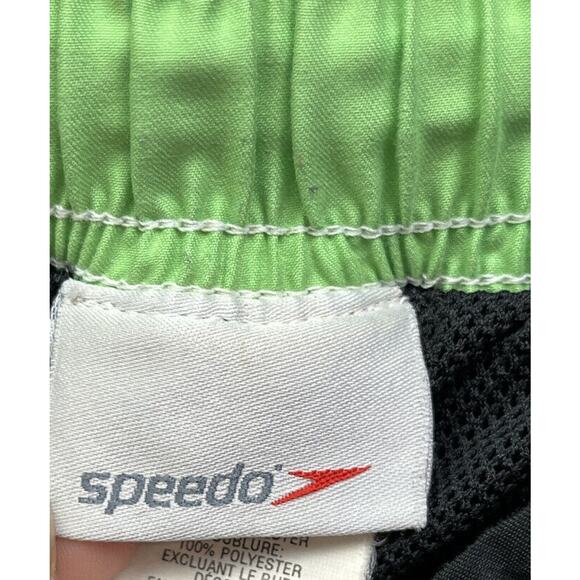 Speedo Swim Trunks Bathing Suit Mens Medium Green Mesh lining‎ pockets - Picture 3 of 7